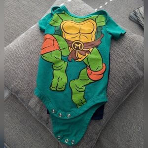 TMNT baby onesie with cape